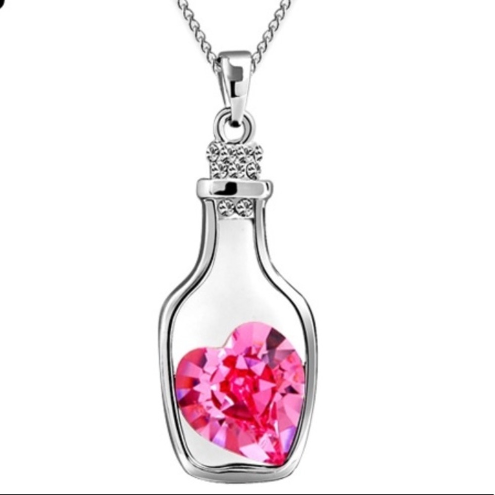 Pink wine bottle necklace!